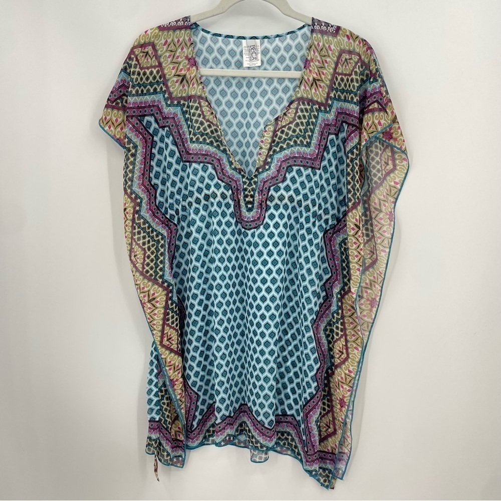 BECCA By Rebecca Virtue‎ Swim Tunic Cover Up in Colorful Geo Designs Sz XS